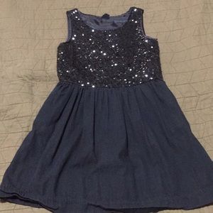 GAP kids Large Navy sequin and denim dress